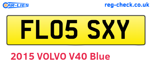 FL05SXY are the vehicle registration plates.