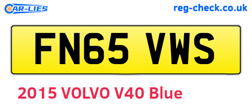 FN65VWS are the vehicle registration plates.