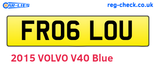 FR06LOU are the vehicle registration plates.