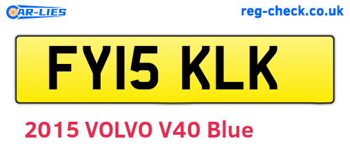 FY15KLK are the vehicle registration plates.