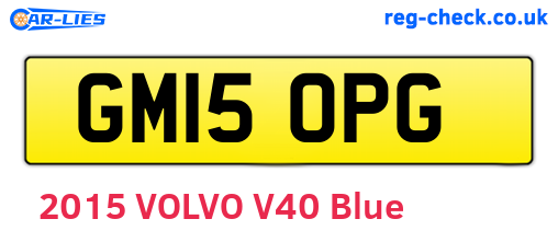 GM15OPG are the vehicle registration plates.