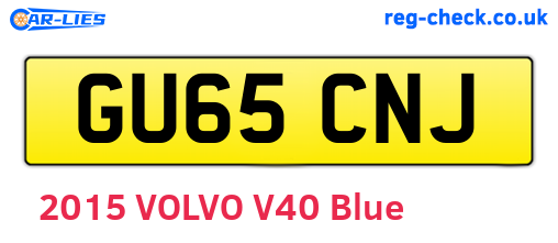 GU65CNJ are the vehicle registration plates.