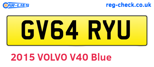 GV64RYU are the vehicle registration plates.