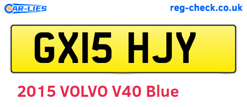 GX15HJY are the vehicle registration plates.