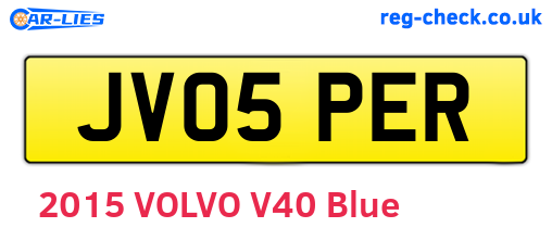 JV05PER are the vehicle registration plates.