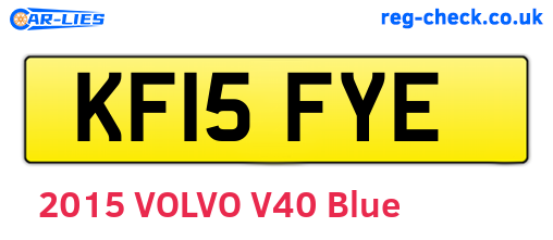 KF15FYE are the vehicle registration plates.