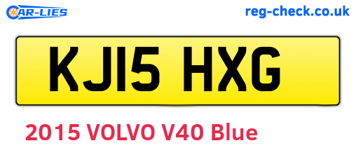 KJ15HXG are the vehicle registration plates.