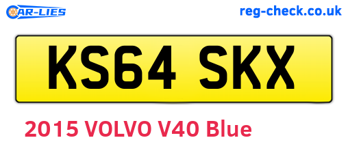 KS64SKX are the vehicle registration plates.