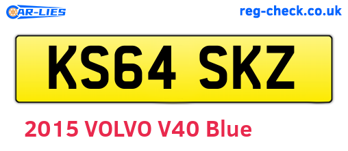 KS64SKZ are the vehicle registration plates.