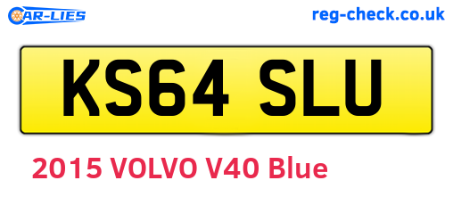 KS64SLU are the vehicle registration plates.