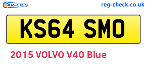 KS64SMO are the vehicle registration plates.