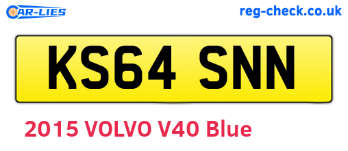 KS64SNN are the vehicle registration plates.