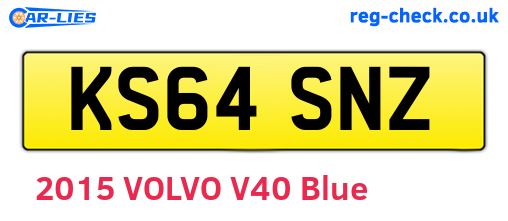 KS64SNZ are the vehicle registration plates.