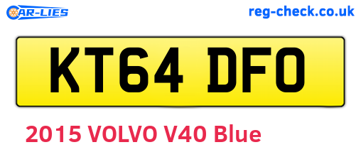 KT64DFO are the vehicle registration plates.