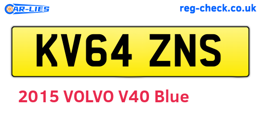 KV64ZNS are the vehicle registration plates.