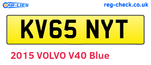 KV65NYT are the vehicle registration plates.