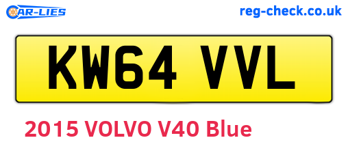KW64VVL are the vehicle registration plates.