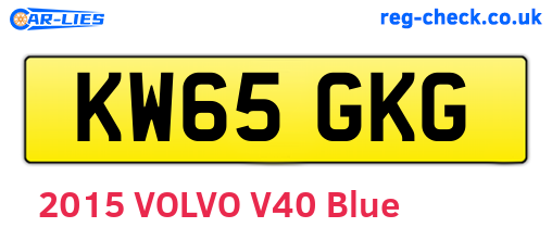 KW65GKG are the vehicle registration plates.