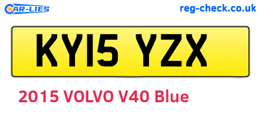 KY15YZX are the vehicle registration plates.