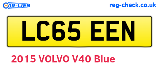 LC65EEN are the vehicle registration plates.