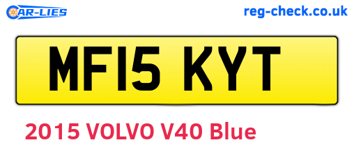 MF15KYT are the vehicle registration plates.