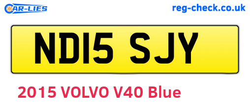 ND15SJY are the vehicle registration plates.