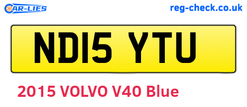 ND15YTU are the vehicle registration plates.