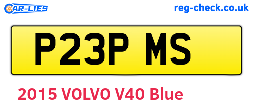 P23PMS are the vehicle registration plates.