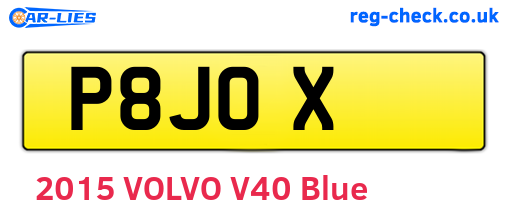 P8JOX are the vehicle registration plates.