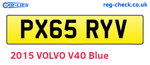 PX65RYV are the vehicle registration plates.