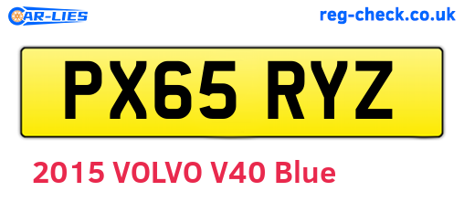 PX65RYZ are the vehicle registration plates.