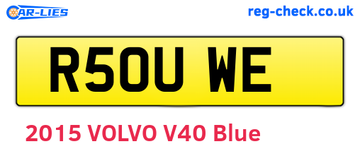 R50UWE are the vehicle registration plates.