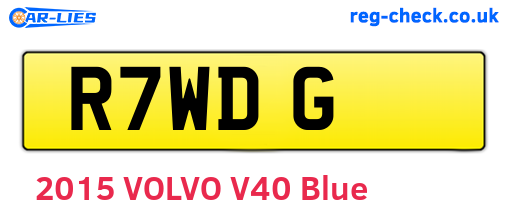 R7WDG are the vehicle registration plates.