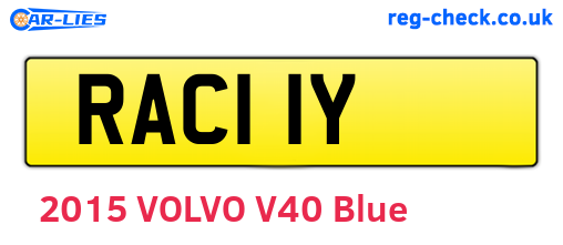 RAC11Y are the vehicle registration plates.