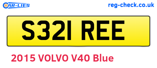 S321REE are the vehicle registration plates.