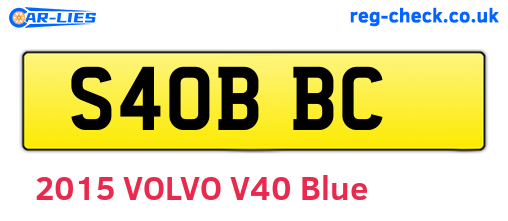 S40BBC are the vehicle registration plates.