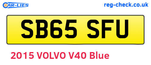 SB65SFU are the vehicle registration plates.