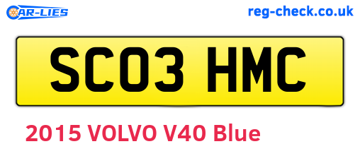 SC03HMC are the vehicle registration plates.
