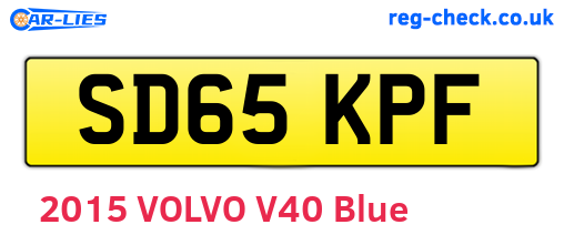 SD65KPF are the vehicle registration plates.