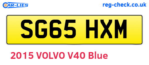 SG65HXM are the vehicle registration plates.