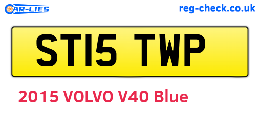 ST15TWP are the vehicle registration plates.