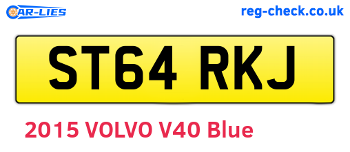 ST64RKJ are the vehicle registration plates.