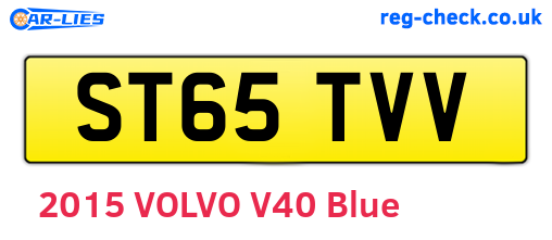 ST65TVV are the vehicle registration plates.