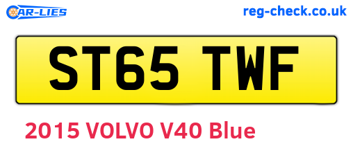 ST65TWF are the vehicle registration plates.