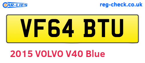 VF64BTU are the vehicle registration plates.