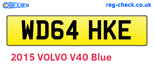 WD64HKE are the vehicle registration plates.