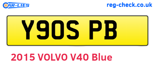 Y90SPB are the vehicle registration plates.