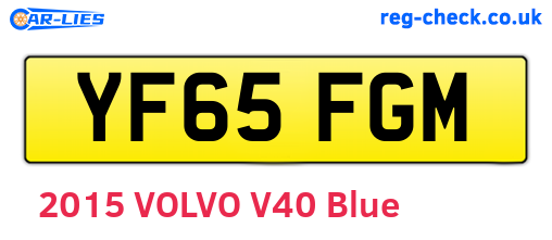 YF65FGM are the vehicle registration plates.