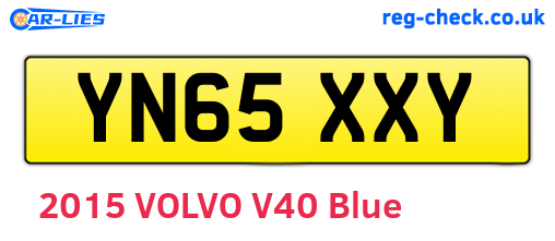 YN65XXY are the vehicle registration plates.