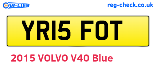 YR15FOT are the vehicle registration plates.